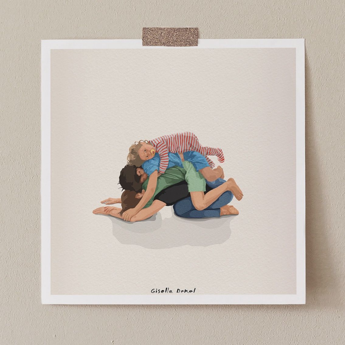 7&quot; x 7&quot; Giselle Dekel Art, Print Name: Original Child Pose