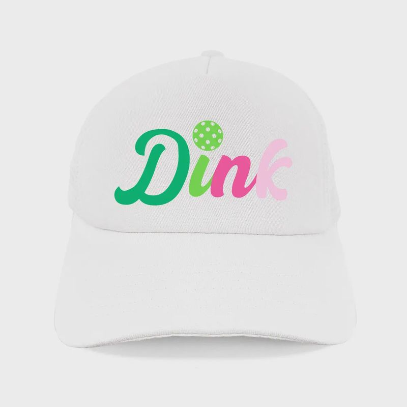 Multicolor Dink Pickleball White Trucker Hat