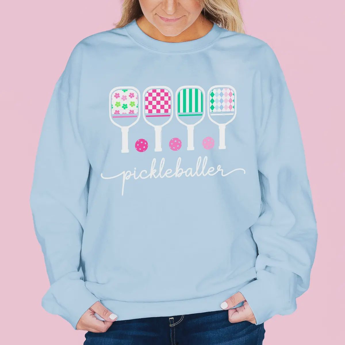 Pickleballer Light Blue Sweatshirt