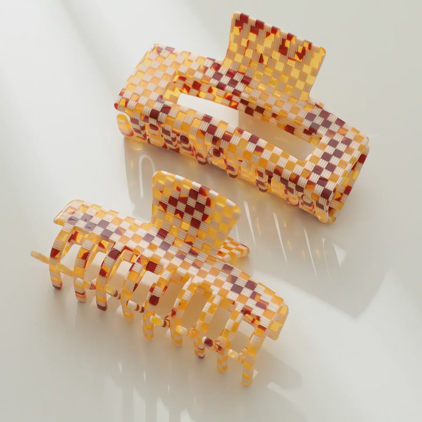 Golden Checkerboard | Assorted Eco-Friendly Claw Clips