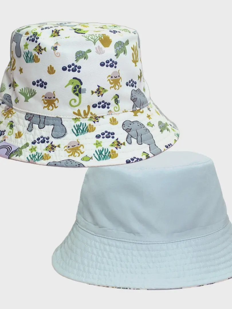 Manatee Kids Bucket Hat Reversible Style