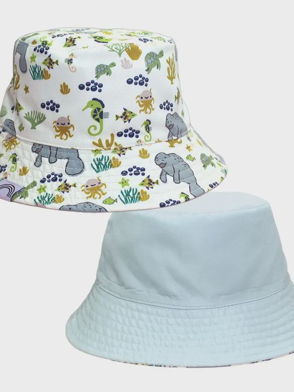 Manatee Kids Bucket Hat Reversible Style