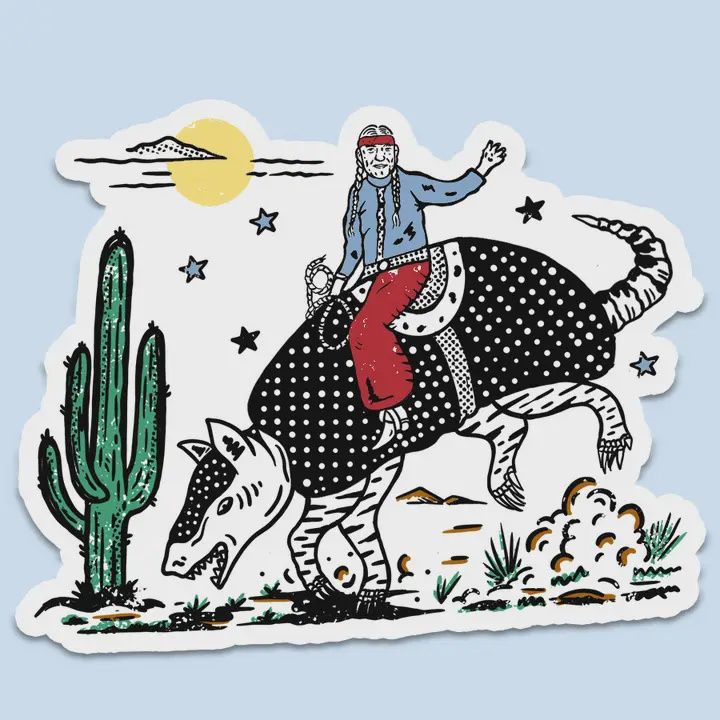 Armadillo Cowboy Sticker
