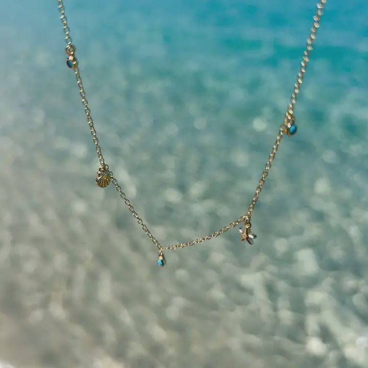 Shelling Charm Necklace Sterling Silver