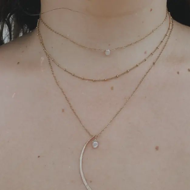 Moon + Pearl Necklace