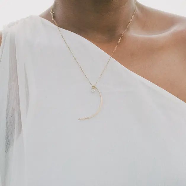 Moon + Pearl Necklace