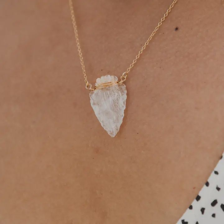 Arrowhead Necklace | Clear Quartz and Opal