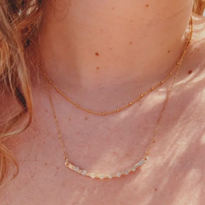 Labradorite Mini Bar Necklace