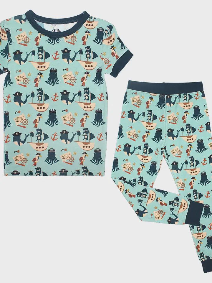 Pirate&#39;s Life Pirate Kids Clothing Bamboo Pajamas Sleep Set