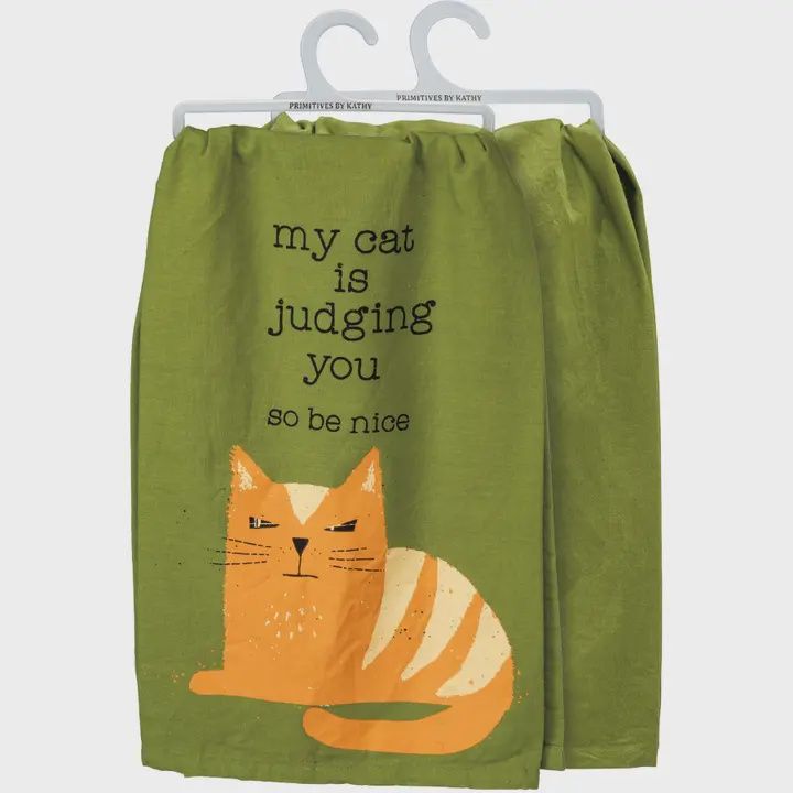 My Cat Is Judging You Kitchen Towel