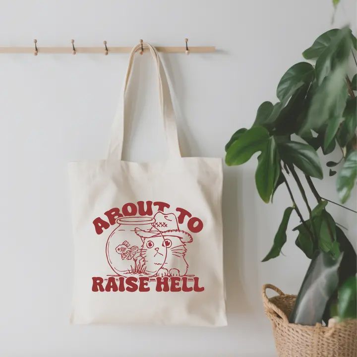 About To Raise Hell Canvas Tote Bag