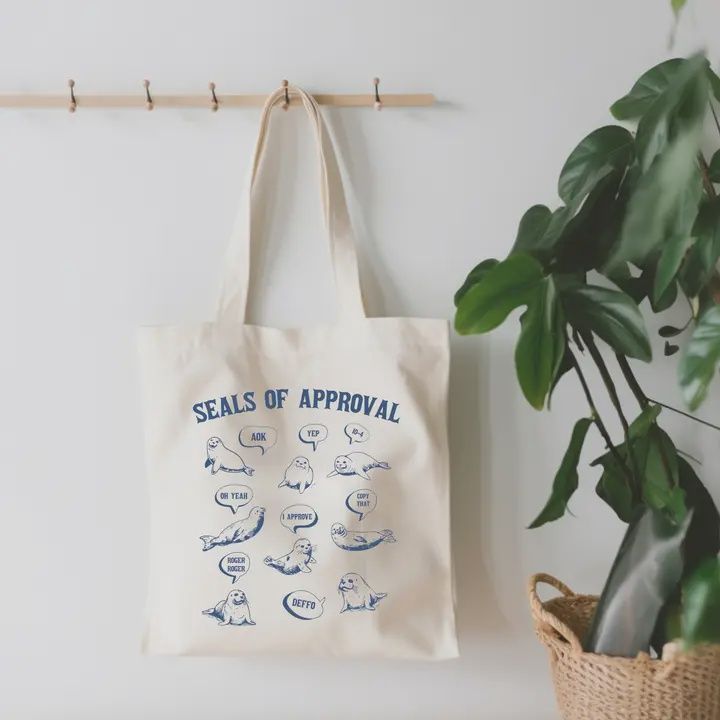 Seals of Approval Small Canvas Tote Bag