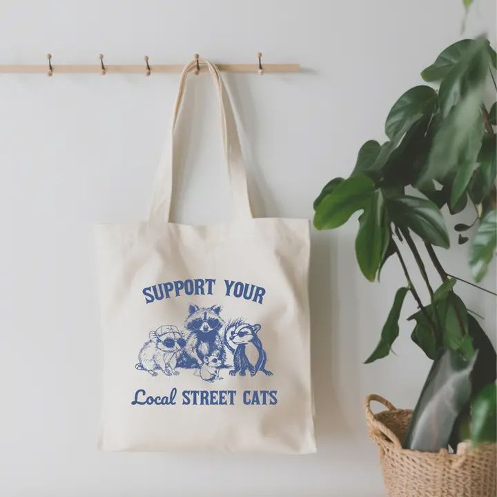 Support Your Local Street Cats Small Canvas Tote Bag