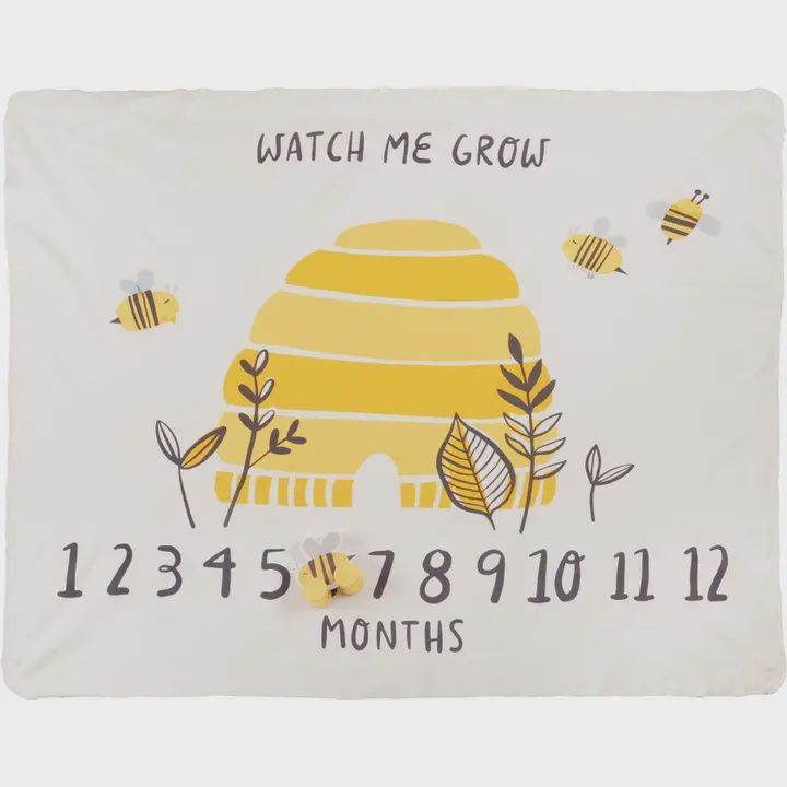 Watch Me Grow Bees Milestone Blanket