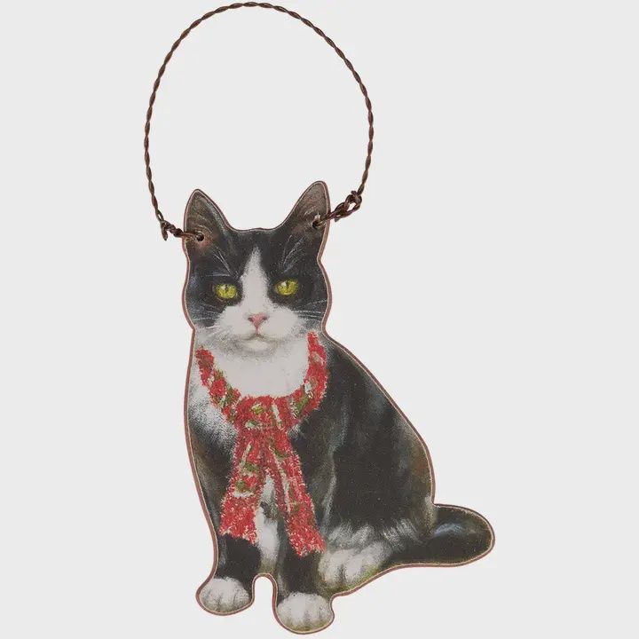 Tuxedo Cat Scarf Ornament