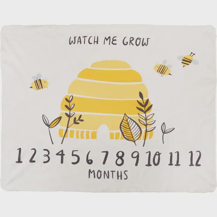 Watch Me Grow Bees Milestone Blanket