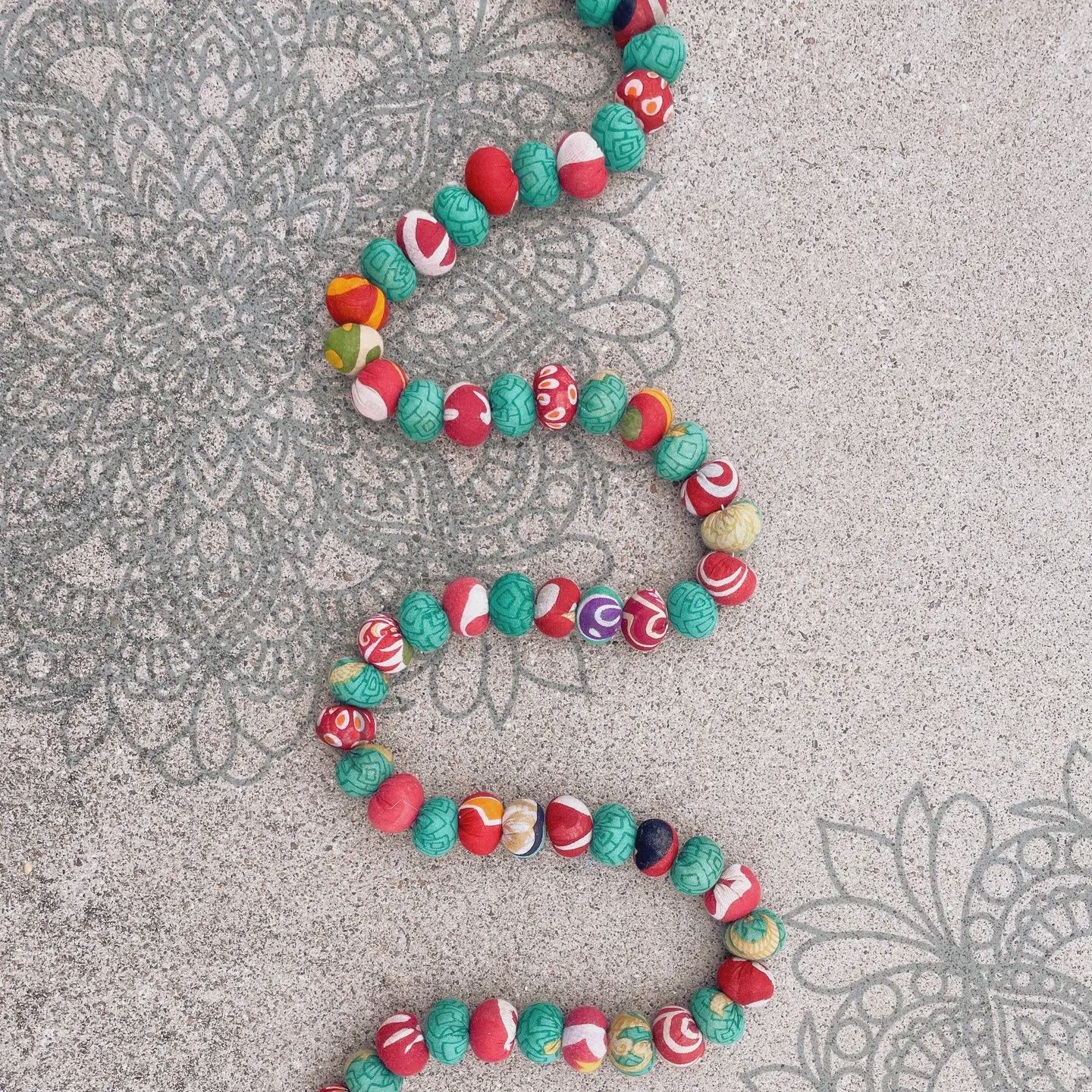 Christmas Bead Garland - Red and Green