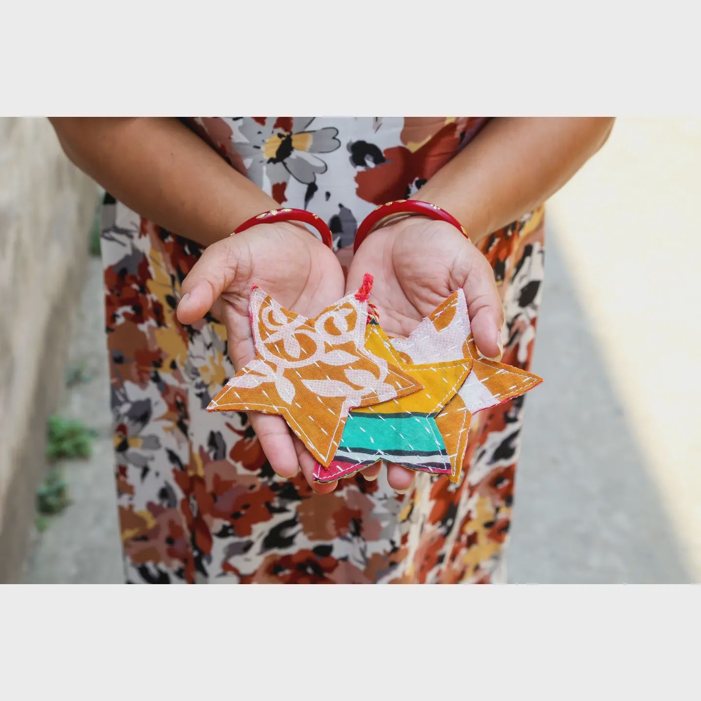 Kantha Star Ornaments