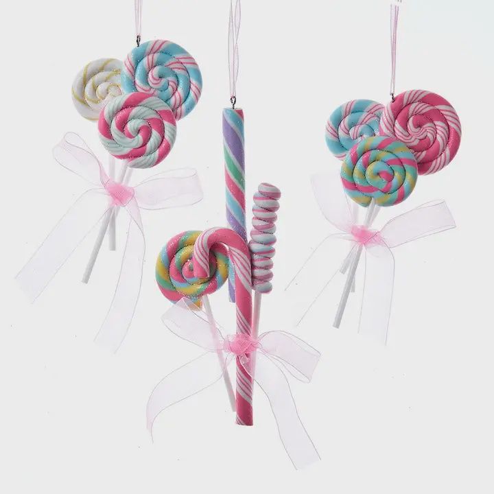 Lollipop/Cndycane W/Bow Ornament