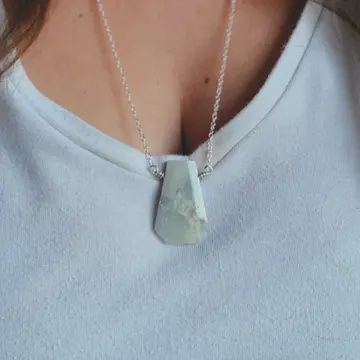 White Moonstone Trapezoid Gemstone Necklace