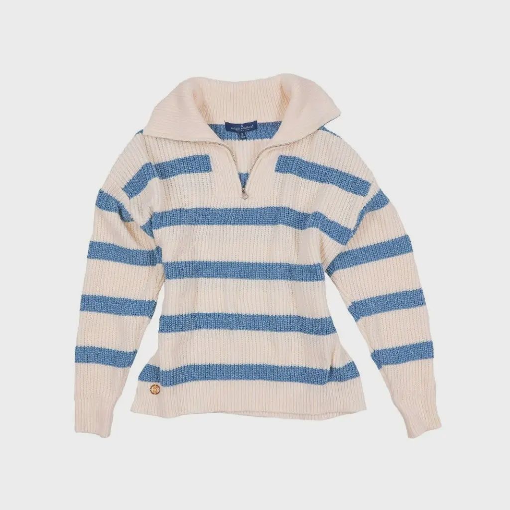 Quarter Zip Sweater- Ocean