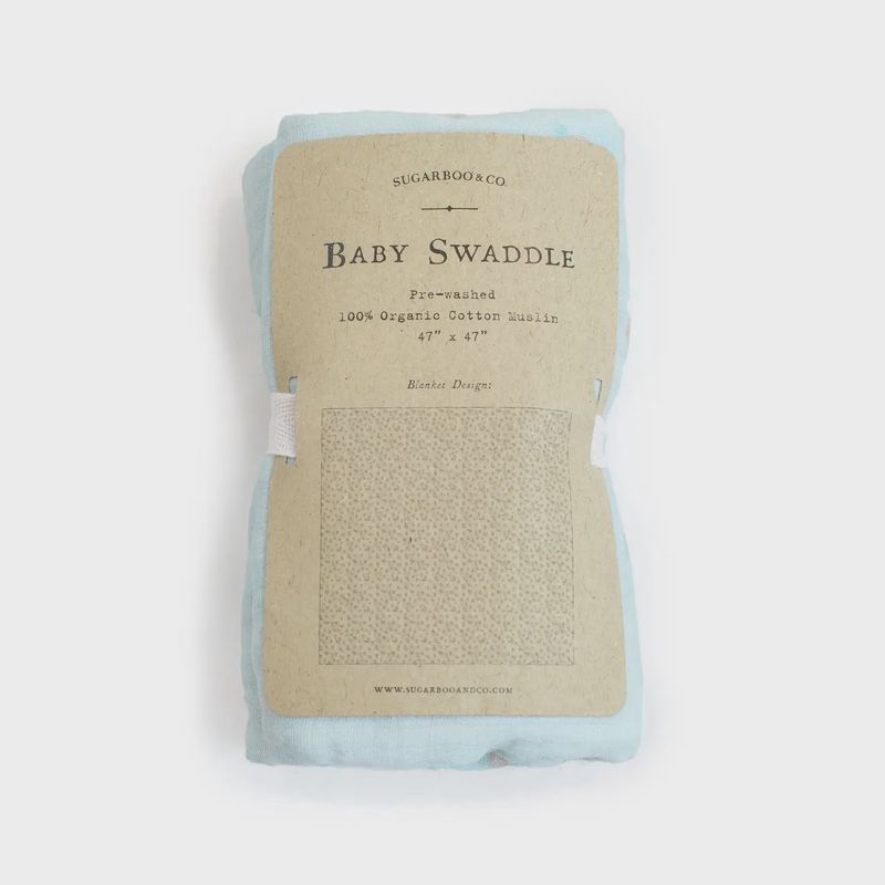 Blue Floral Swaddle Blanket