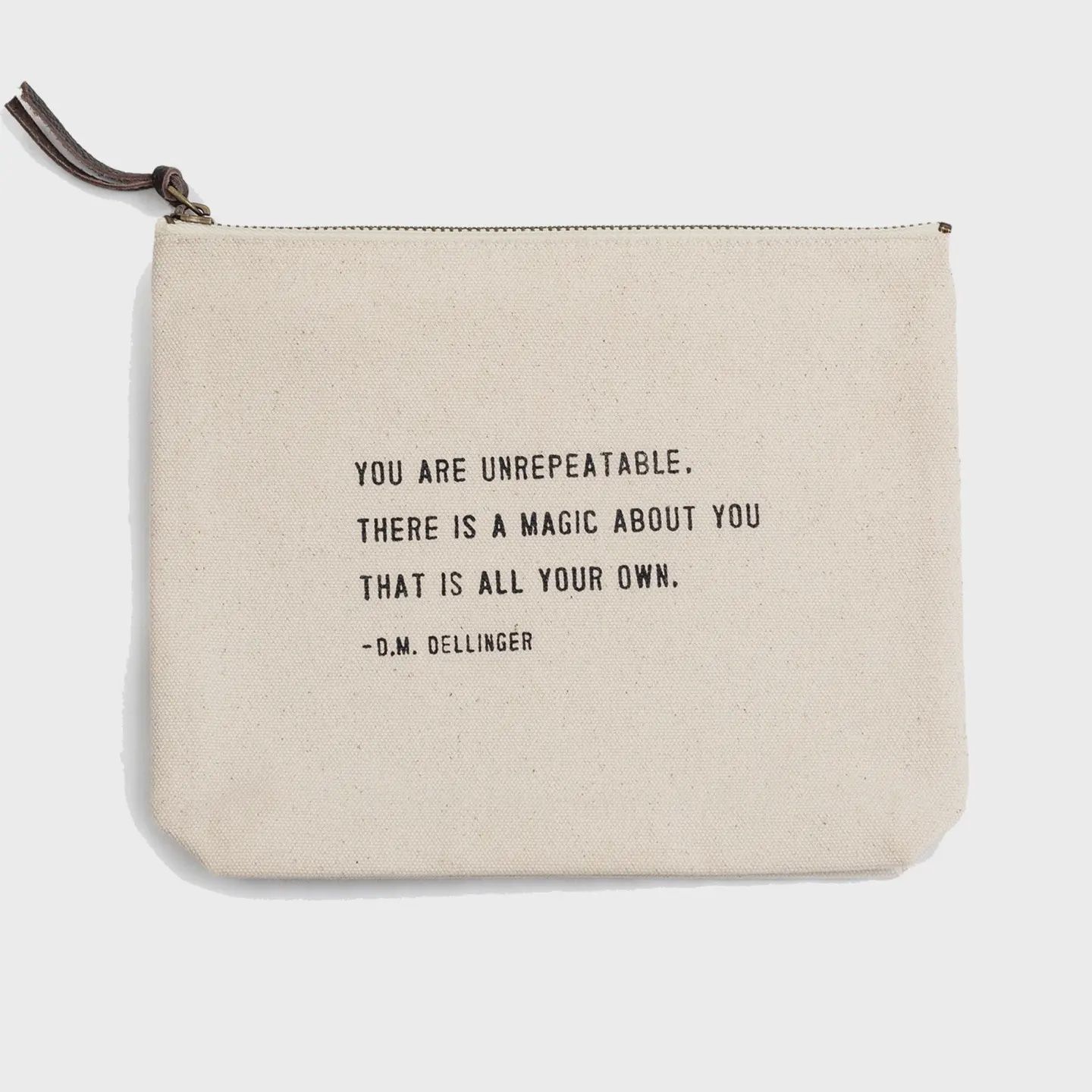You Are Unrepeatable (D.M. Dellinger) Canvas Zip Bag 8.5x7.5