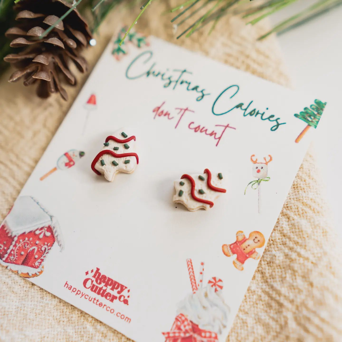 Layered Christmas Cake Studs