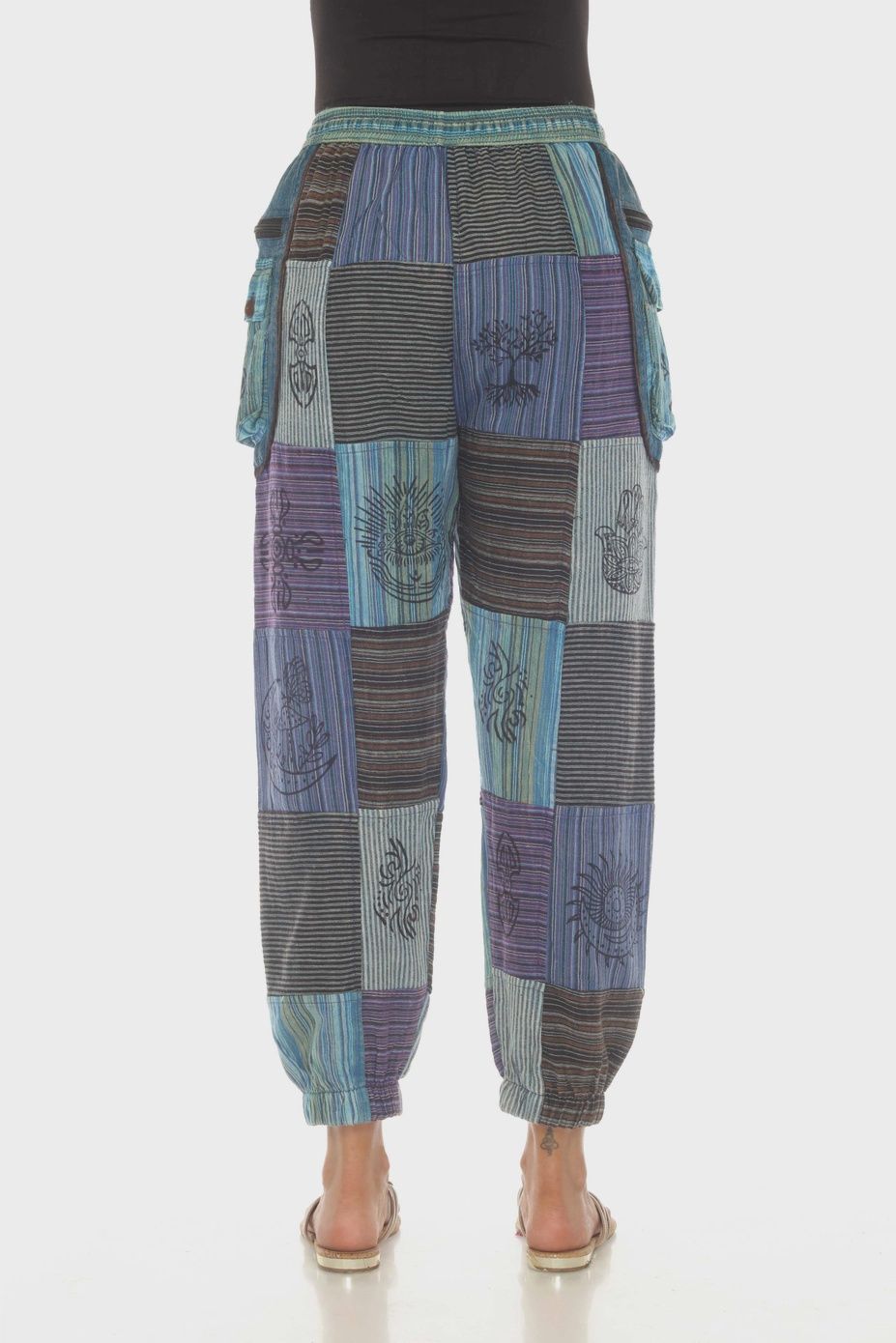 Cotton Multi Blue Sky Yoga Pant D892