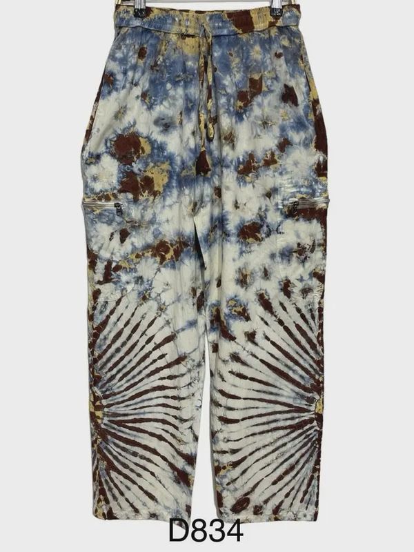 Cotton Tie Dye Grey Multi Himalaya Yoga Pant D834
