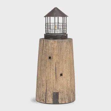 Wooden Lighthouse with Tealight Top