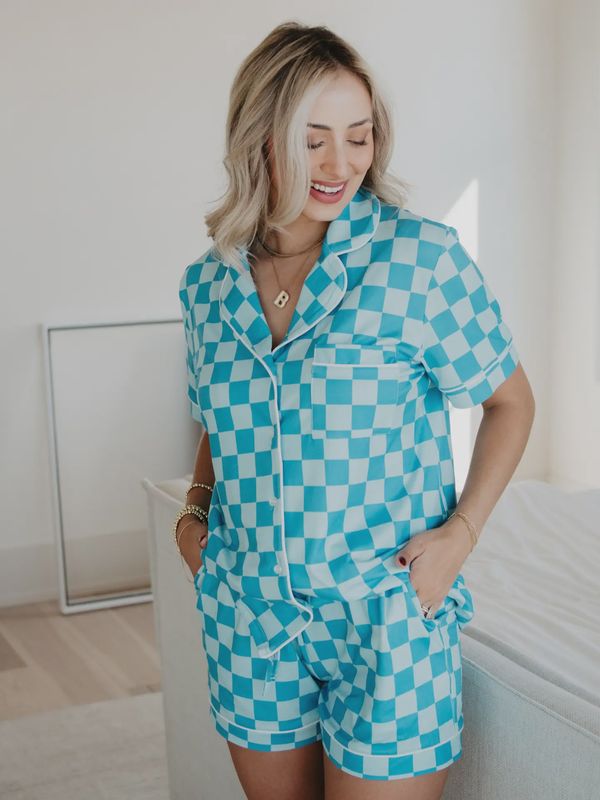 Teal Checker Pajama Loungewear