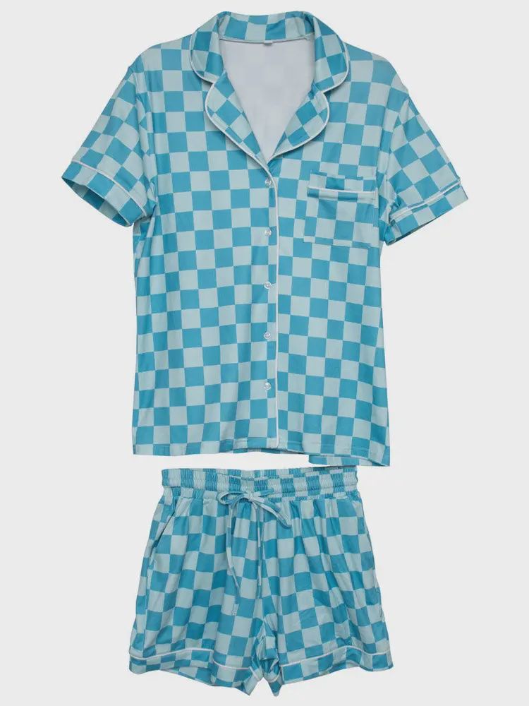 Teal Checker Pajama Loungewear