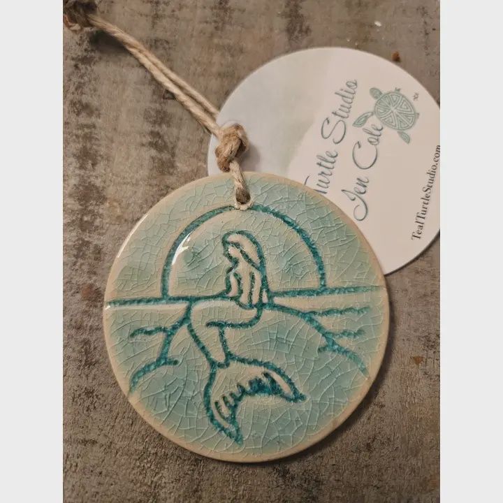 Mermaid Ceramic Christmas Ornament Keepsake Teal