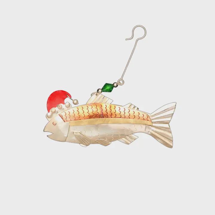 Santa Salmon Ornament