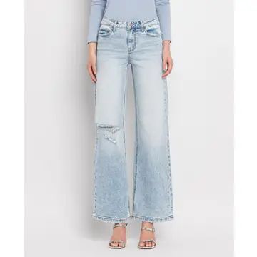 Tummy Control Super High Rise Wide Leg Jeans