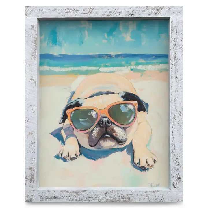 Pug Paradise 8x12 White Wooden Framed Print