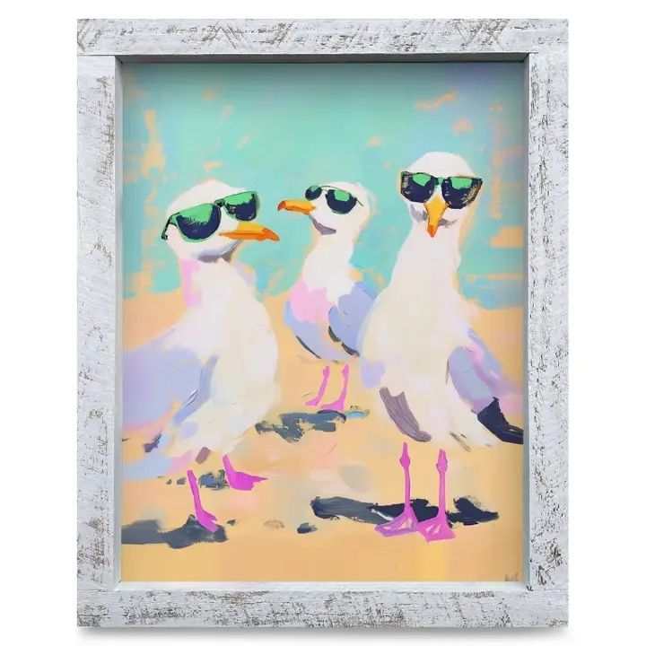 The Seagull Bros 8x12 White Wooden Framed Print