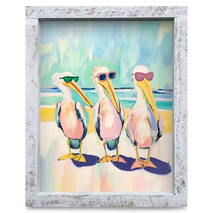 The Pelican Bros 8x12 White Wooden Framed Print