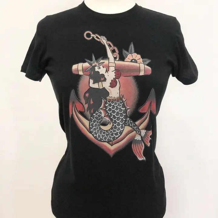 Call of The Red Sea Fitted Tee, Color: Black, Size: Small