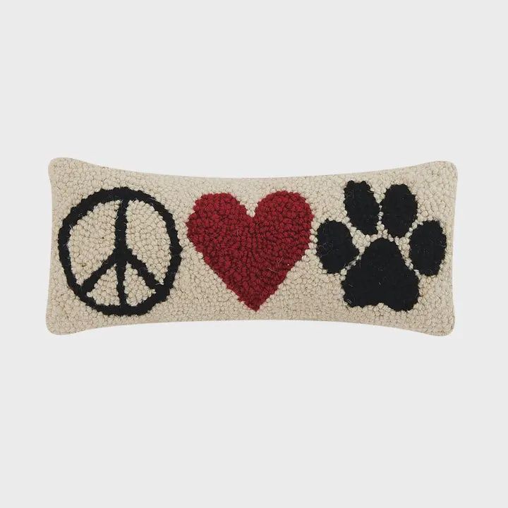Peace. Heart Dog Hook Pillow