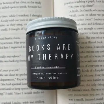 Books Are My Therapy | Bookish Candle