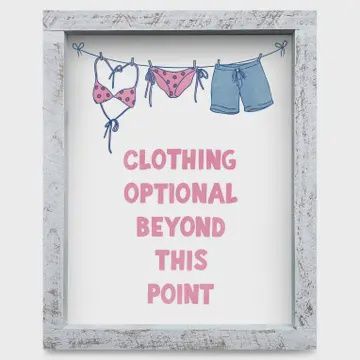 Clothing Optional | Real Wood Framed Wall Art Print 8&quot;x12&quot;