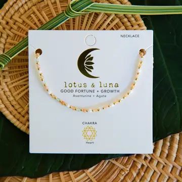 Good Fortune + Growth 2mm Healing Necklace/Gold