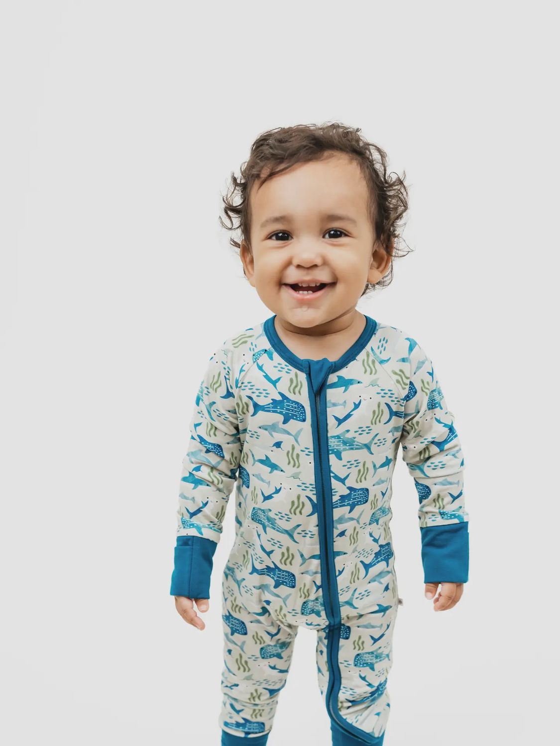 Shark Friends Ocean Bamboo Convertible Baby Pajamas
