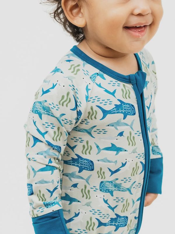 Shark Friends Ocean Bamboo Convertible Baby Pajamas