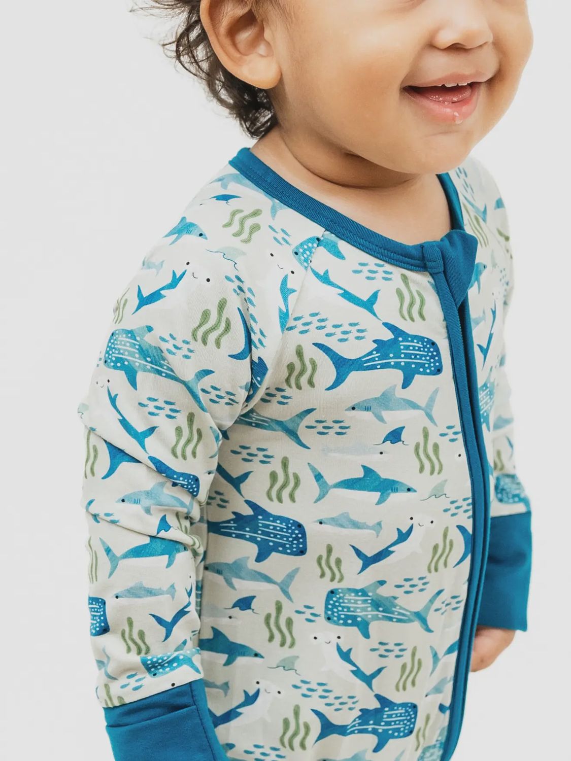 Shark Friends Ocean Bamboo Convertible Baby Pajamas