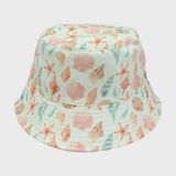 Sandy Seashells &amp; Bubblegum Pink Reversible Bucket Hat