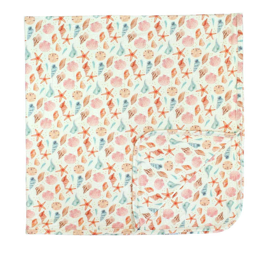 Sandy Seashells Luxury Bamboo Blanket