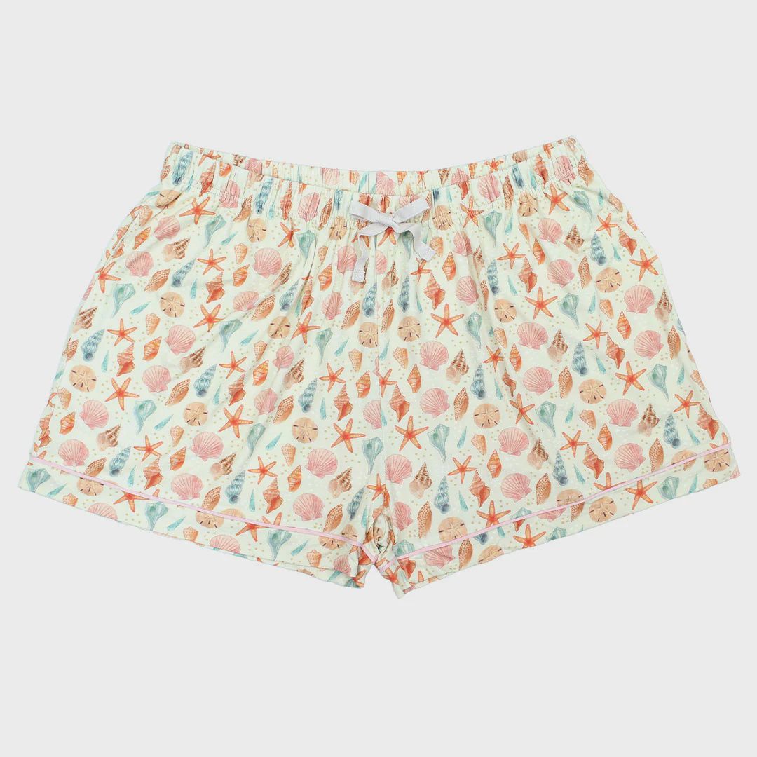 Sandy Seashells Womens Bamboo Pajama Shorts, Size: XS